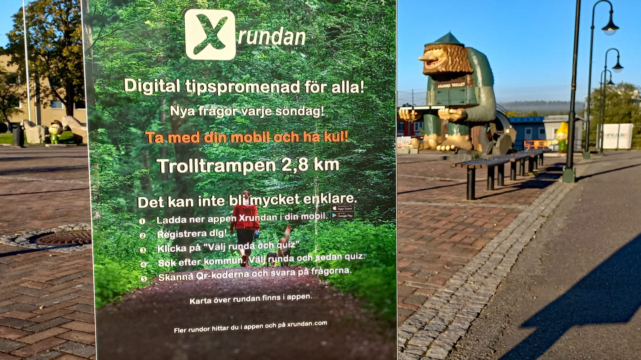 Digital tipspromenad, informationsskylt i Årjäng