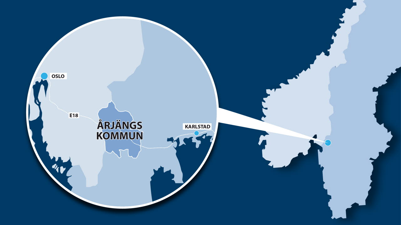Karta över Årjängs kommuns position