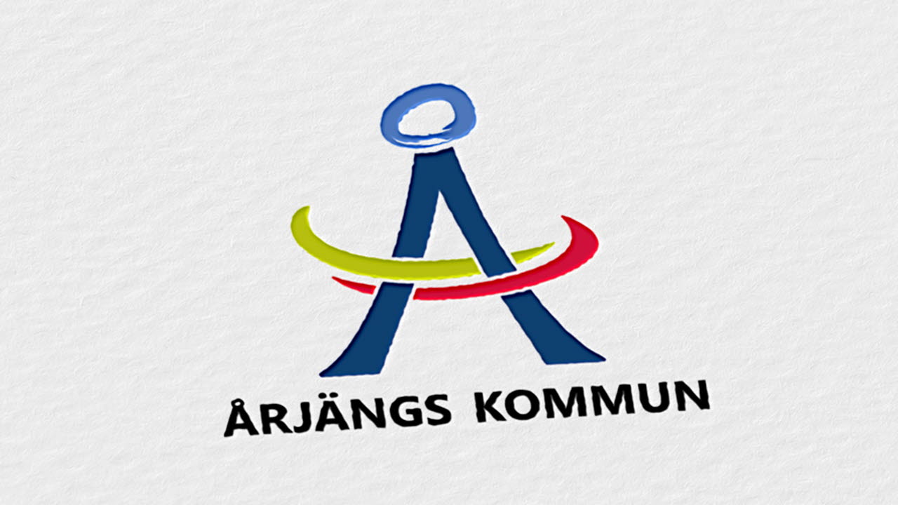 Årjängs kommuns logotyp som svart och vit