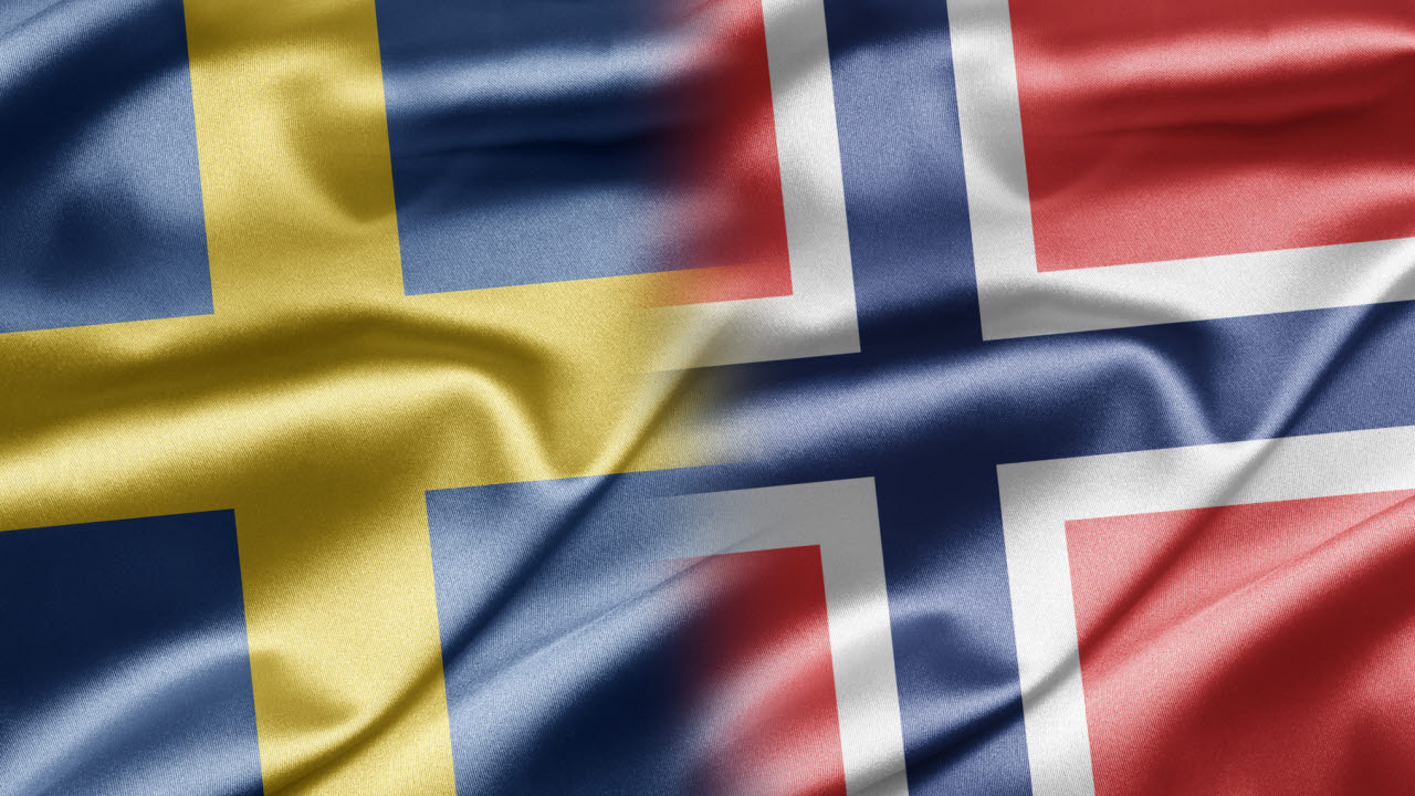 Svenska och norska flaggan
