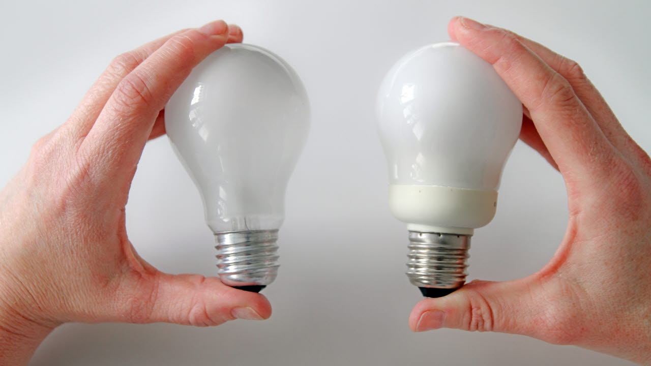 Glödlampa och LED-lampa
