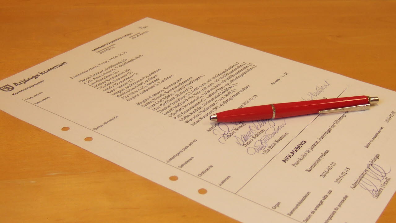 Ett signerat protokoll